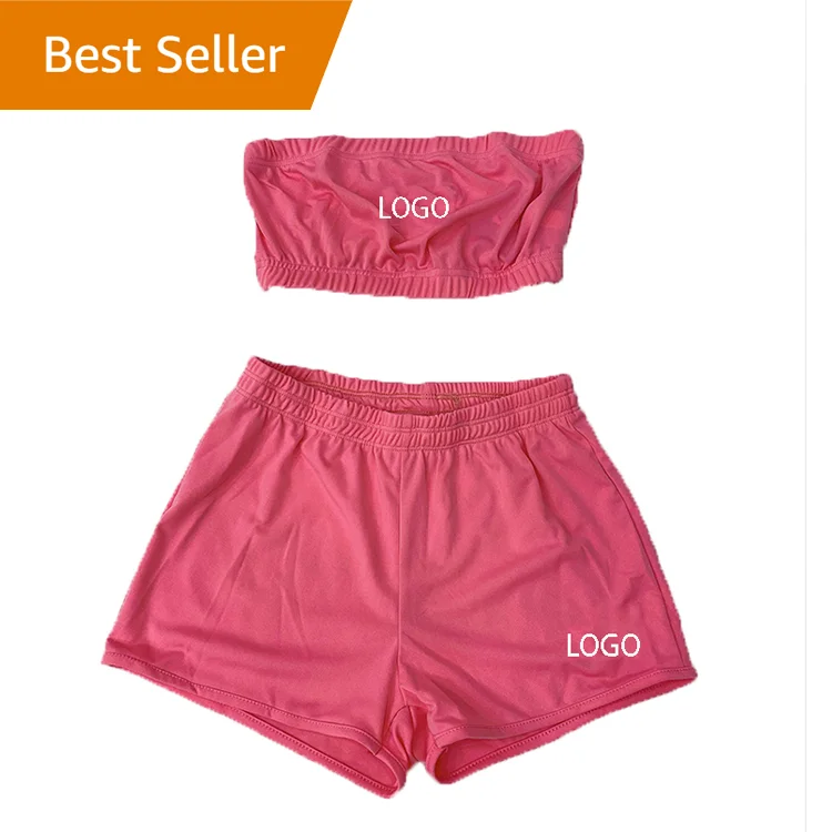 

2021 summer hot lady workout sweat shorts two piece set womens Candy shorts