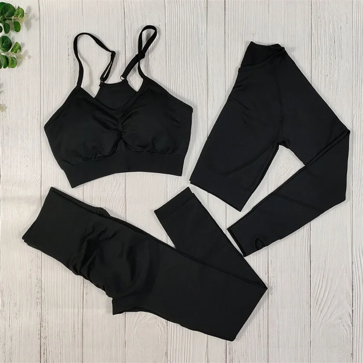 

Women 3 Piece Pants Sets Sweat Suits Gym Clothing Workout Clothing Seamless Sets women Fitness Sport Yoga Sets Fitness Women