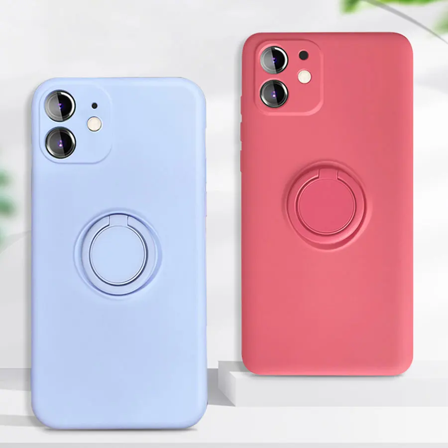 

Liquid Silicone Magnetic Holder Phone Case For iPhone 11 Pro SE XS max XR XS X 8 7 6s 6 Plus Stand Finger Ring Bracket Cover
