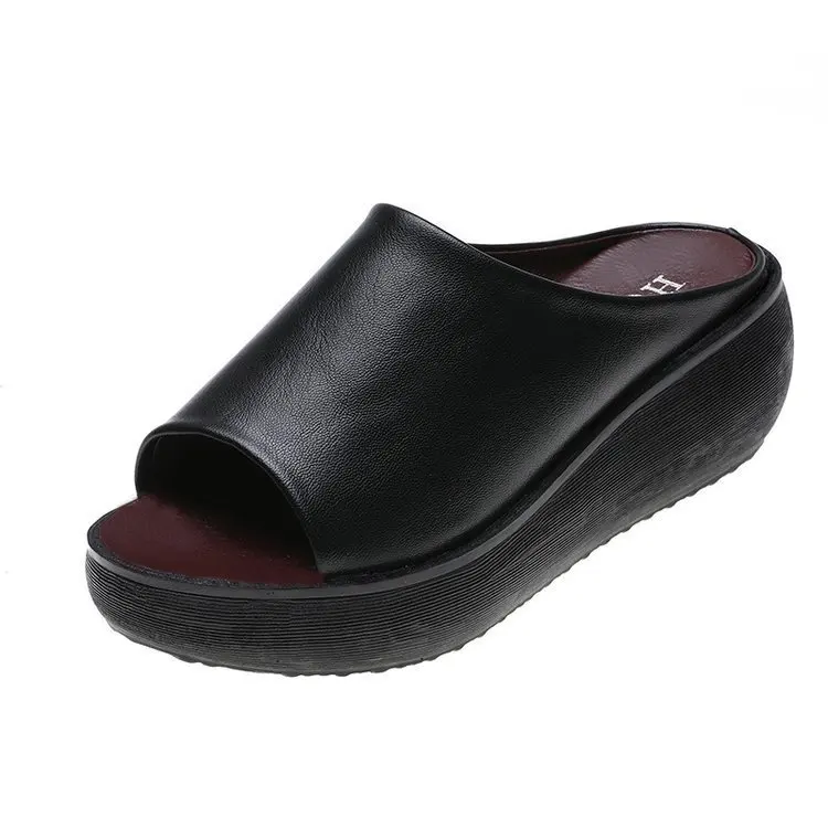 

Best Selling Rubber PU Lining Material female heel pool sandals slippers 2021