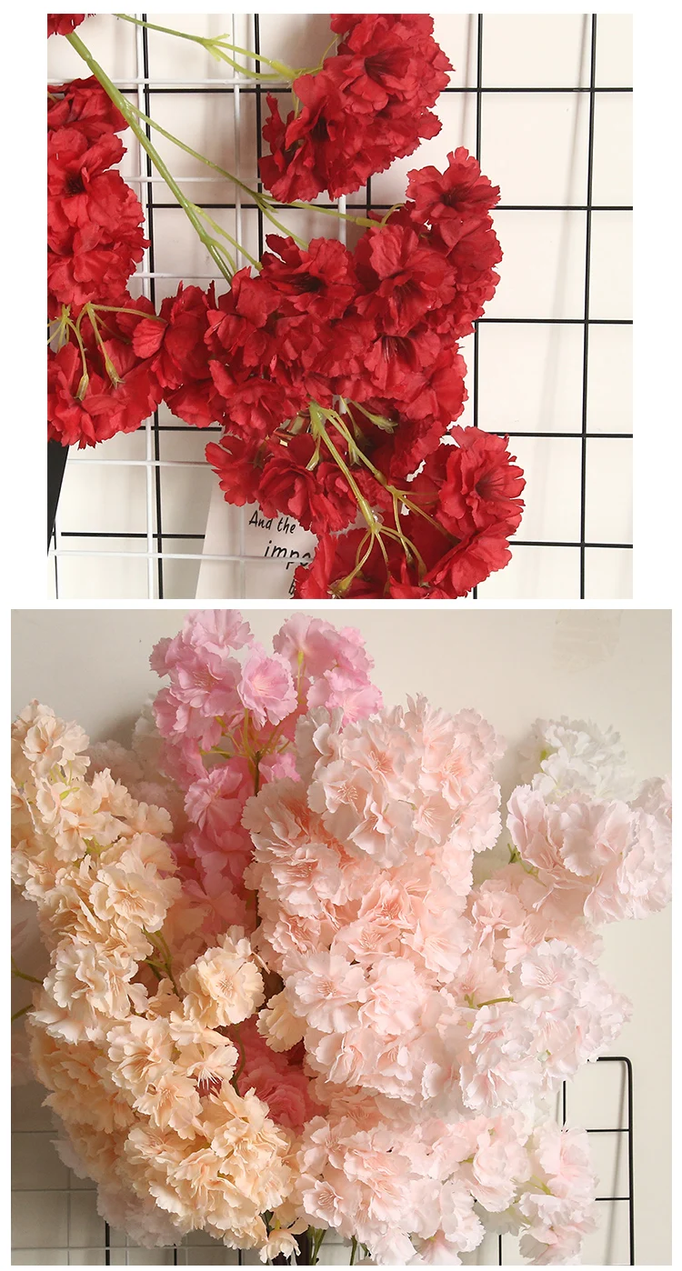 Artificial Silk Cherry Blossom Branches Pink For Wedding Home Party