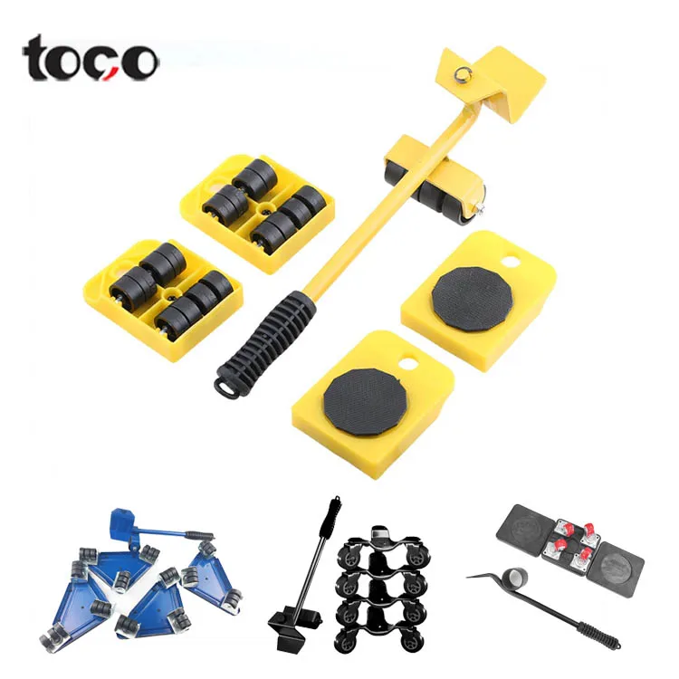 TOCO Appliance Moving Duty Transport Tool Shifter 3 Wheel Dolly System Kit Heavy Furniture Lifter Mover