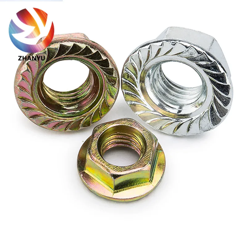 Carbon Steel Hex Flange Nut Din 6923 Nuts For Seismic Support Coupling