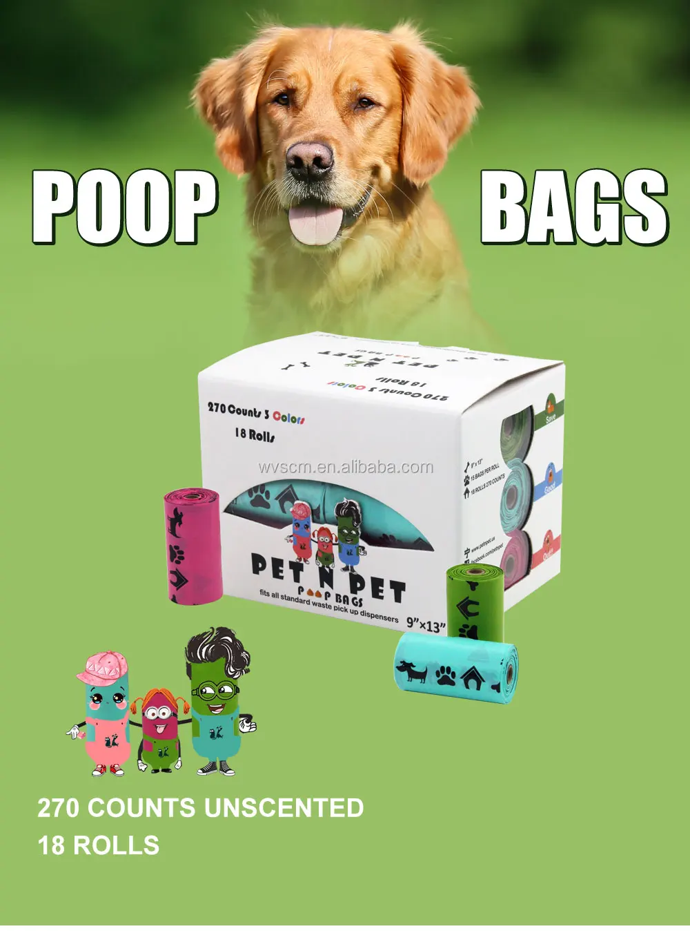 Dog Poop Bags Earthfriendly Oxobiodegradable 18 Rolls 270 Counts 15
