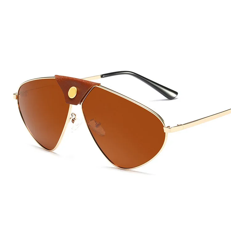 

New Fashion Special shape Metal Polarized Sun glasses Men and Women Silicone Nose Pads Comfortable eyewear