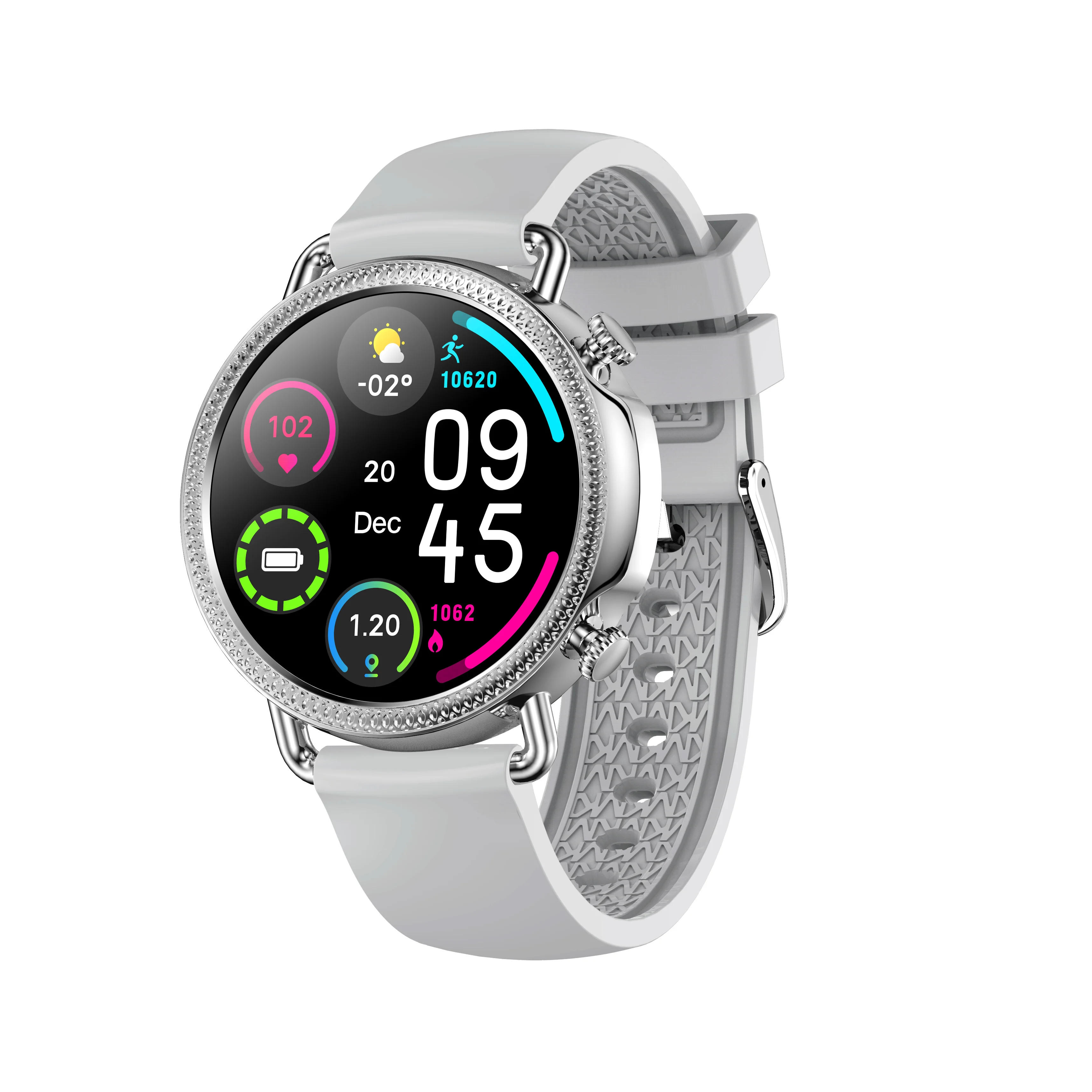 

Cost effective smart watch android ios HD full touch round colorful TFT LCD Body temperture monitor smart watch waterproof