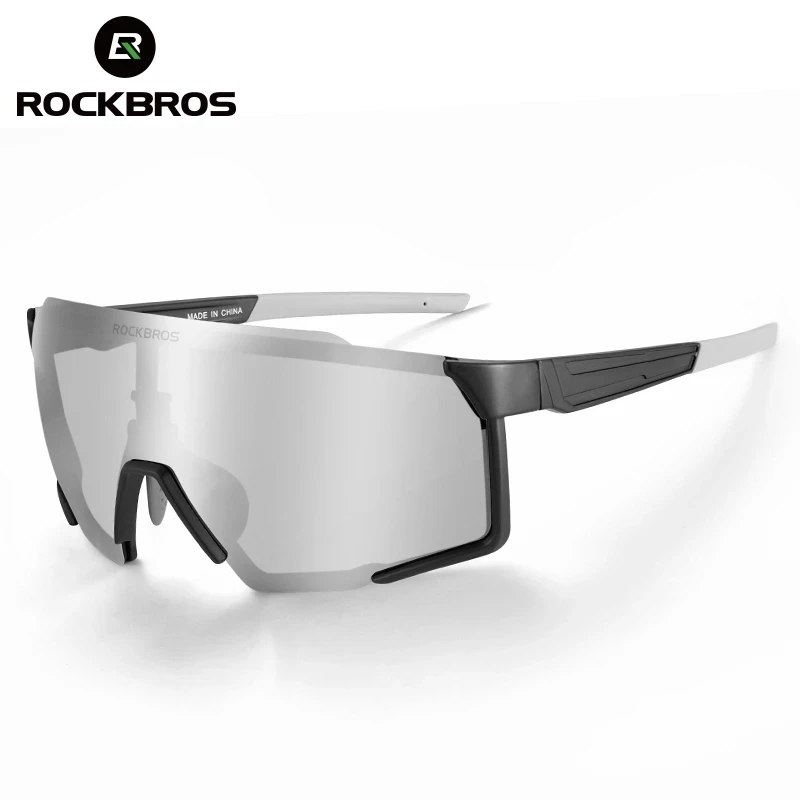 

ROCKBROS Cycling Glasses Polarized Photochromic Cycling Sunglasses Men's Glasses Eyewear Sports Mtb Bike Glasses Cycling Goggles, Gray/blue