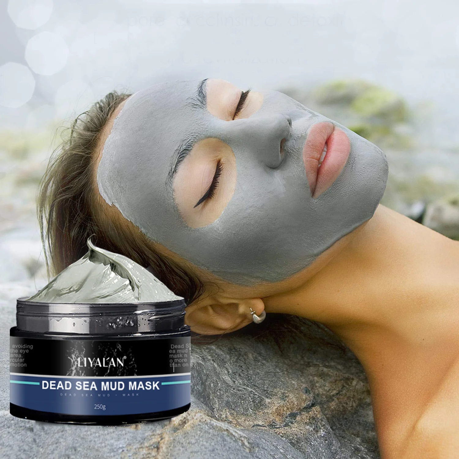

Private Label Face Whiten Exfoliating Blackhead Body Skin Care Organic Shea Butter Oil Mineral Dead Sea Mud Clay Mask