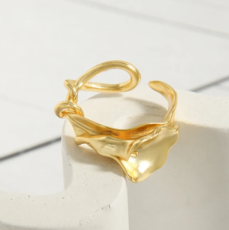 

VIANRLA 925 sterling silver gold ring 18k plated adjustable ring