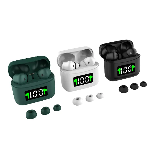 

Wireless Wired j5 Digital Battery Led Display High Quality Anc Earphon tws Earphone, White/black/forest green