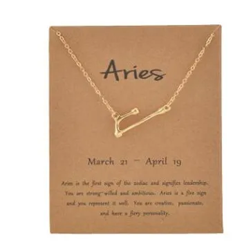 

12 Pendant Necklace Star Zodiac Sign Aries Pisces Choker Necklace Birthday Gifts for Women Girl with Message card