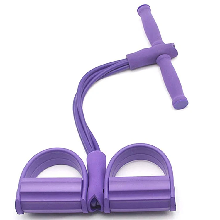 

Home Fitness Equipment Pedal Resistance Band Sit up 4 Tubes Pull Rope, Yellow, blue, red, black, green