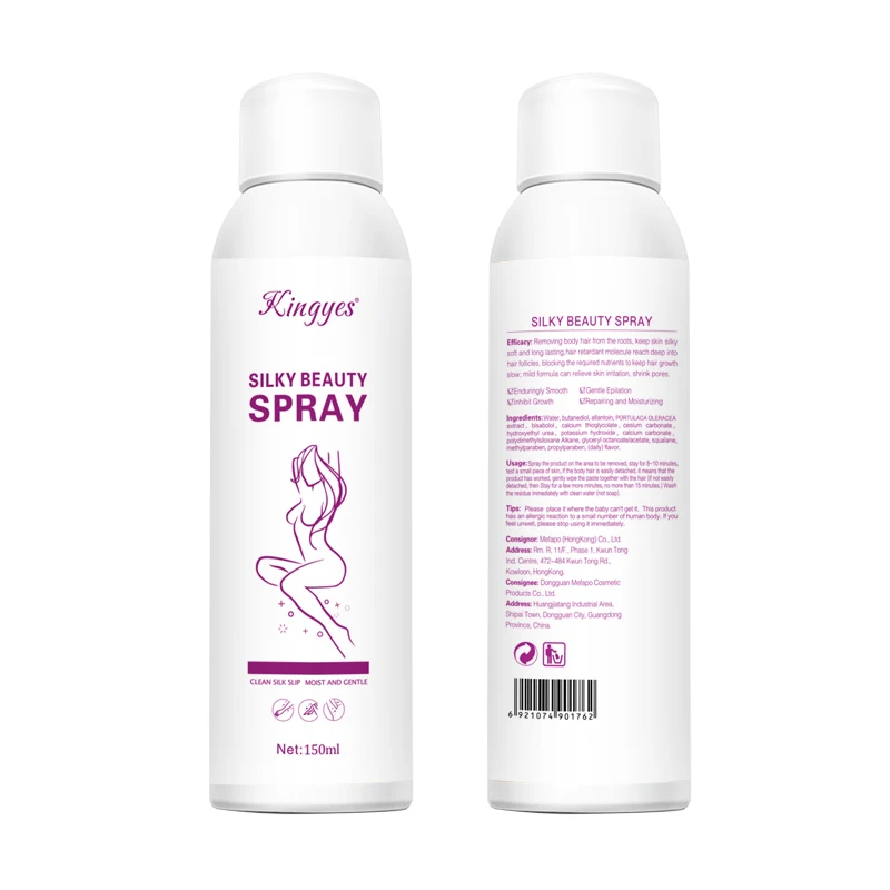 

Oem private label instant depilatory permanent hair removal spray with low moq low price