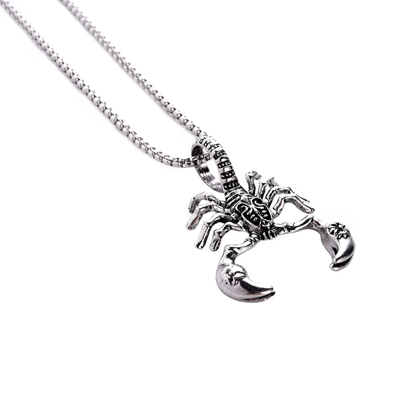 

Scorpion Trendy Fashion Jewelry Hiphop Silver Men Necklace Beaded Chain Stainless Steel Necklace