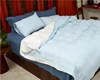 Multi - colour flax linen on both sides bedding Duvet cover set White/ Blue Pure French flax Sheet set/Queen size fitted sheet