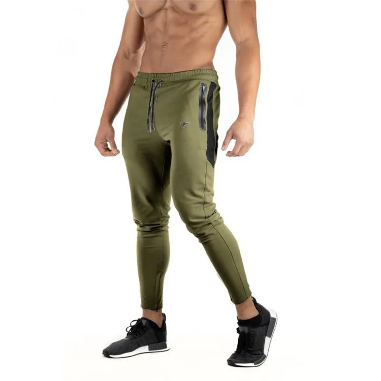 

Fashion sports casual pants customized mens cotton running trousers slim joggers sweatpants with zipper pockets, Customized color