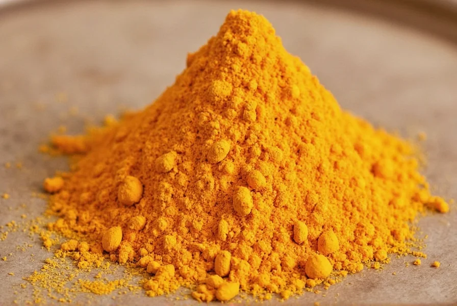 Fresh turmeric root next to turmeric powder in spice jars