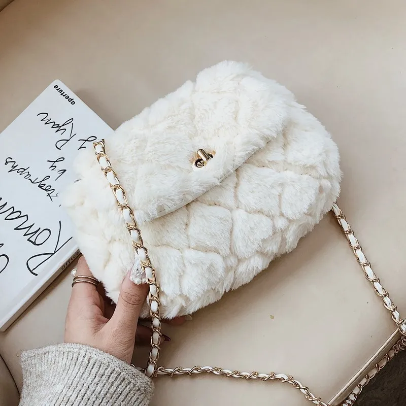 

2021 New Fashion Cute Handbags Lovely Girls Gift Cherry Crossbody Luxury Fur Mini Designer Purses and Handbags for Women, 2colors