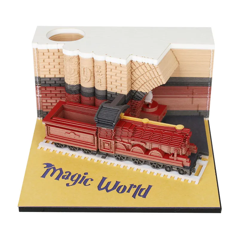

2023 New Arrivals Other Gifts Hogwarts Express Platform Magic Train Custom Memo Pad Cute Sticky Notes Fancy Stationery