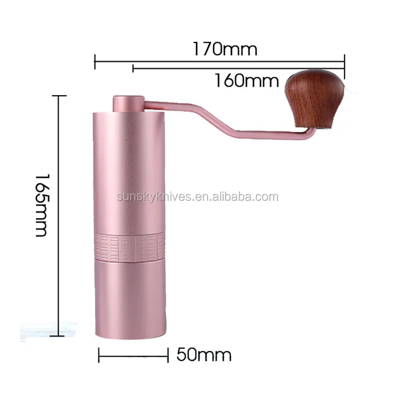 Stainless Steel Portable Burr Coffee Grinder And Faster Hand Crank