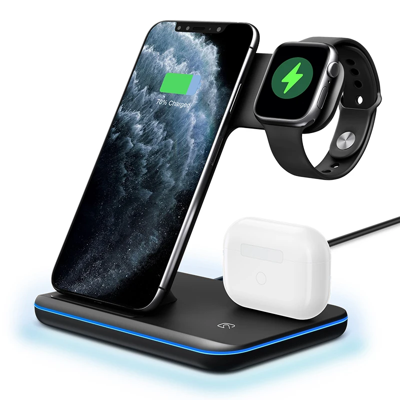 

best selling products 2021 in europe amazon 3in1 wireless charger for apple iPhone iWatch AirpodsPro