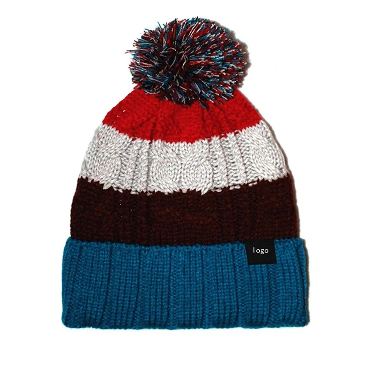 Outdoor Custom Pom Pom Toques Knit Personalized Toboggan Hats - Buy ...