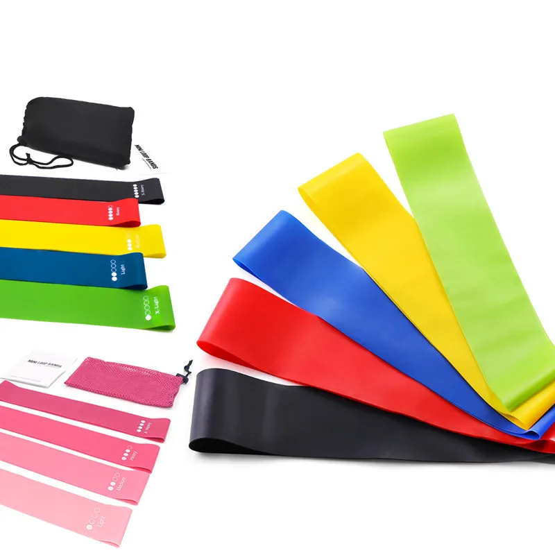 

Wholesale Multi Function Yoga Exercise TPE Resistance Band Set for Home Use, Green, blue, yellow, red, black, pink