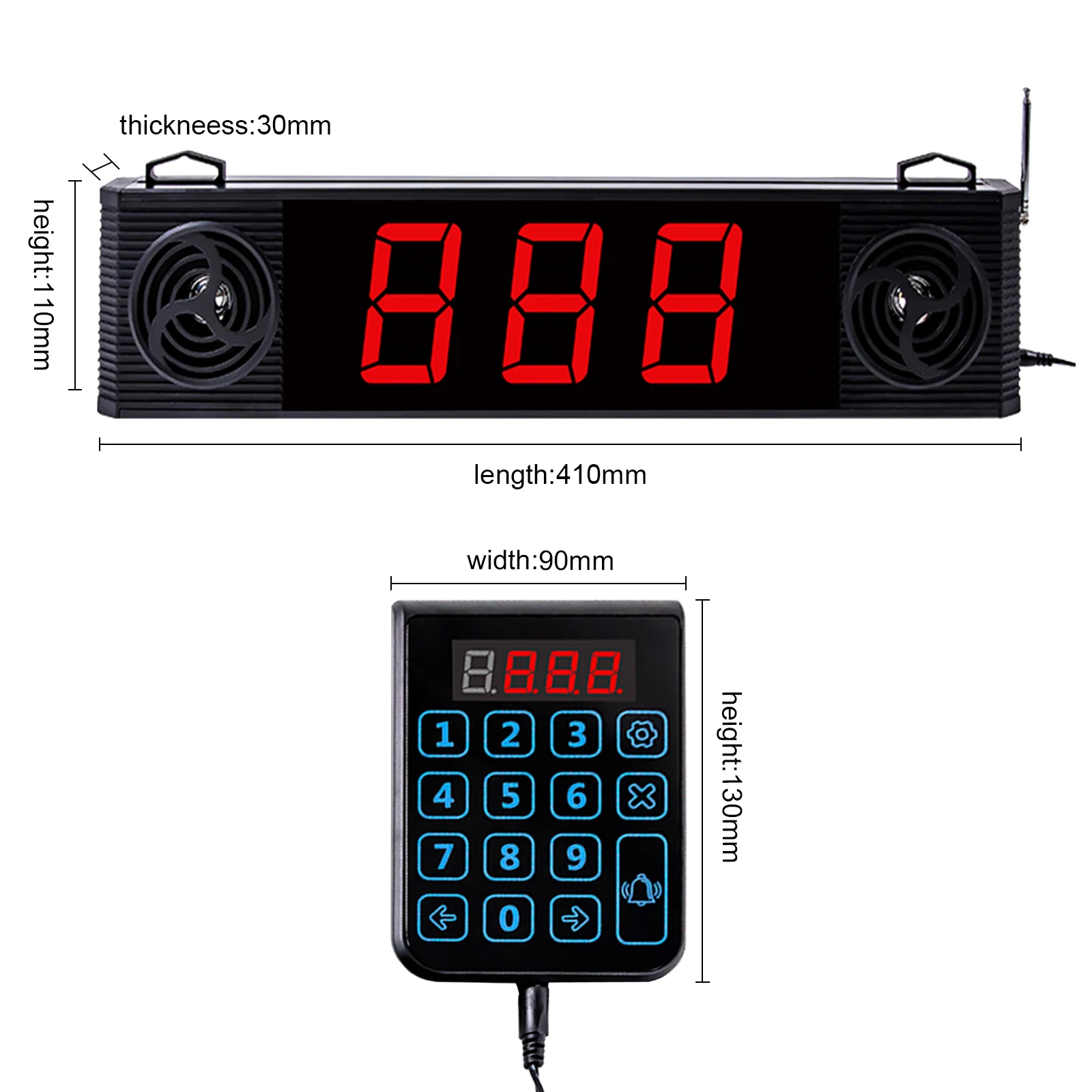 

Daytech CK03 1PC Display Receiver+1 Keypad Take A Number Calling System Wireless Queue Paging System for Restaurant Bank Hospita, Black