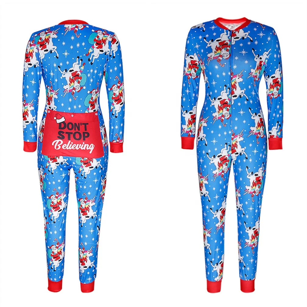 
Yaoting Wholesale Adult Sexy One Piece Christmas Pajamas Long christmas onesie woman 