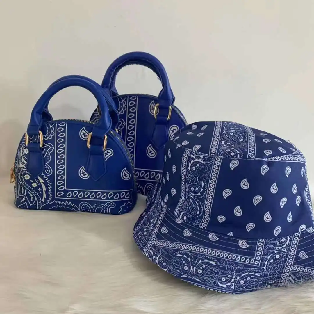 

Women Gender print bags match hat set woman bag, Customizable