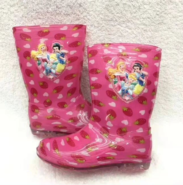 

Rainboots for kids Waterproof Rain Boots for Children PVC Rubber Cute Cartoon Breathable Water Shoes