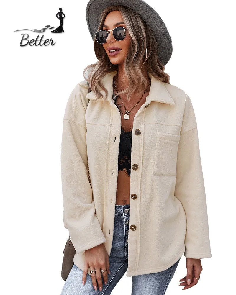 

BETTER Hot Selling Winter 2021 Amazon women's Long sleeves cardigan velvet sweater casual fashionable coat