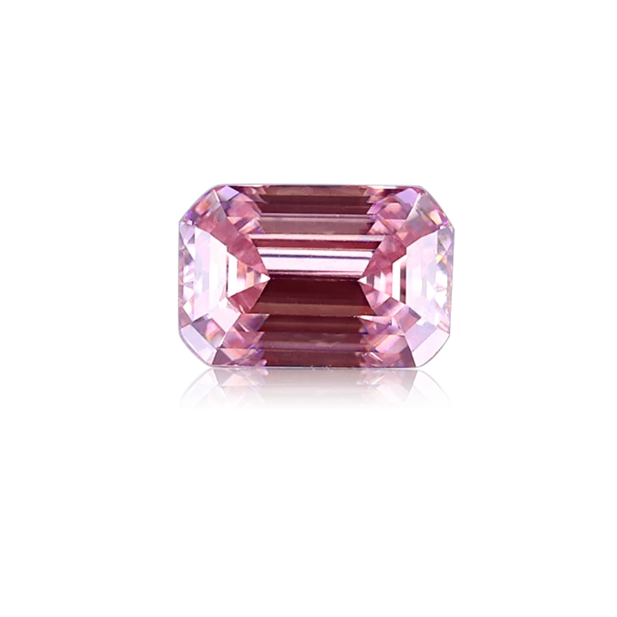 

Wholesale loose gemstones pink color emerald cut GRA certificated 3EX synthetic moissanite diamond