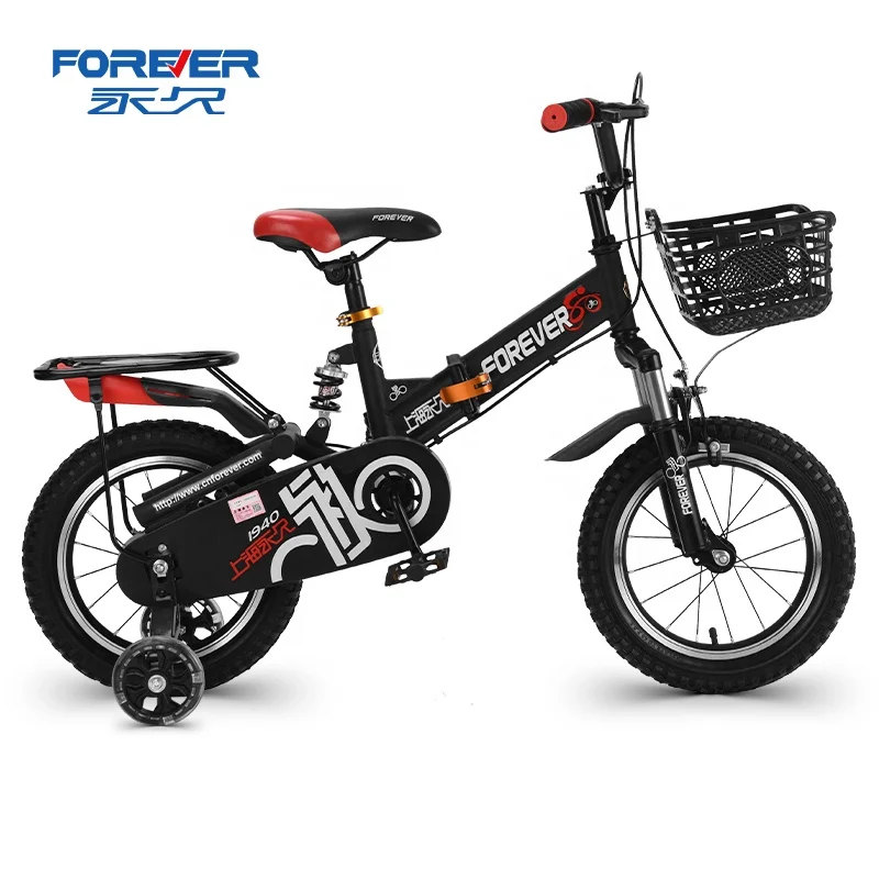 

FOREVER China's popular 12/ 14/16/18 inch single speed double shock absorbing foldable kids bicycle for children aged 2-12