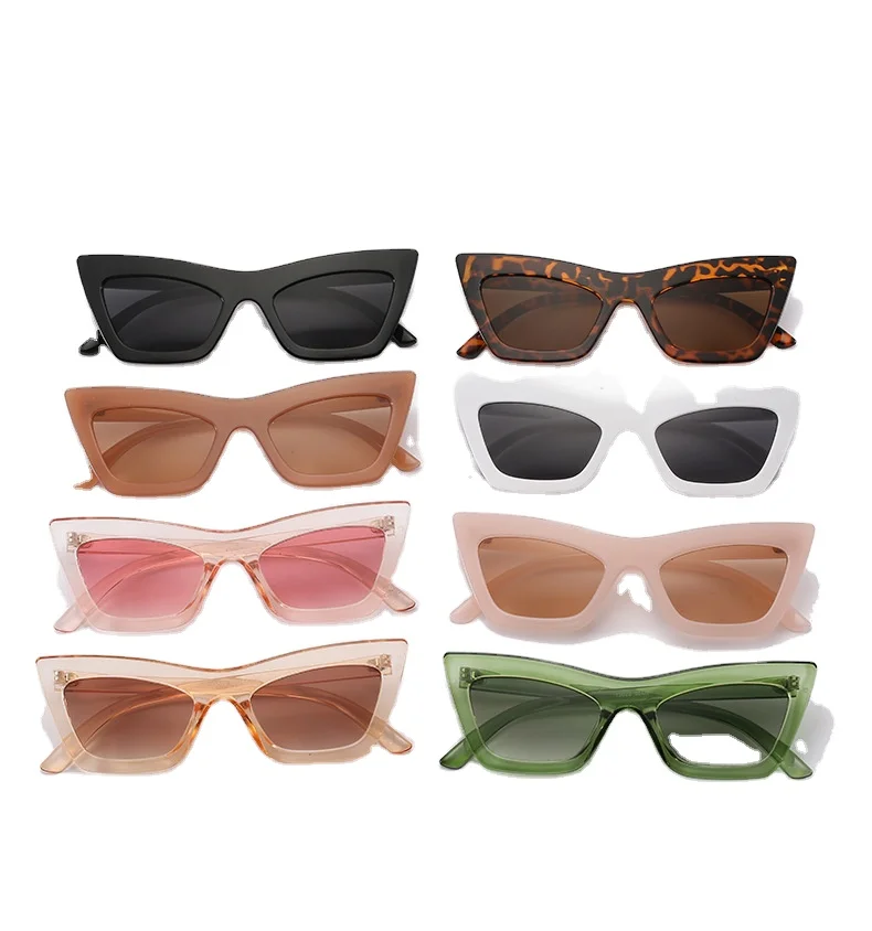

2021 Women Fashion Retro Cateye Brand Design Luxury Vintage Colorful Sunglasses