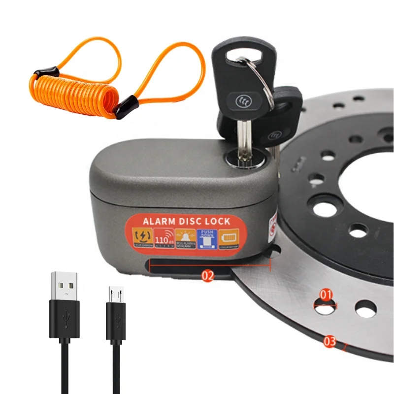 

Universal bicycle lock Modern keyless water proof disc brake lock Anti theft Security alarm lock