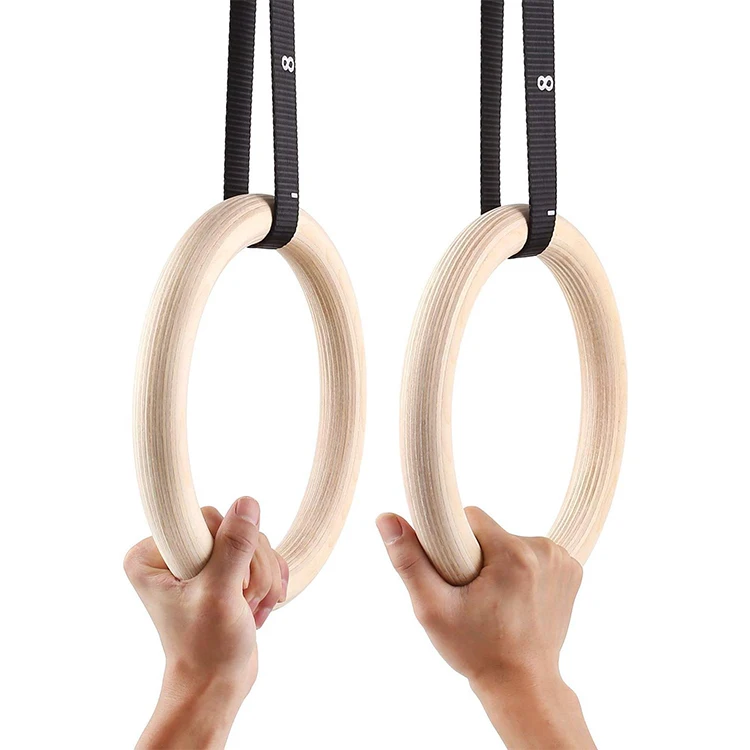 
Adjustable Wood Workout Exercise Fitness Gymnastic Rings 