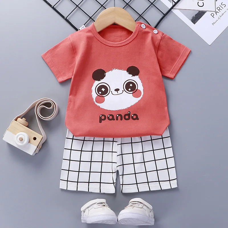 

Children's short-sleeved suit cotton summer boys summer clothes baby clothes girls t-shirt children's clothes