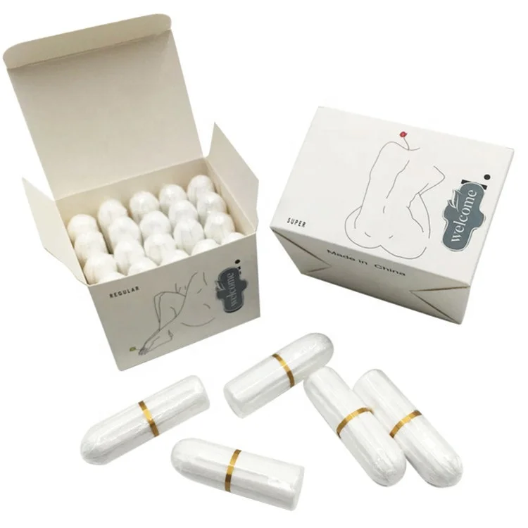 

Wholesale Biodegradable Unscented Light Regular Super Absorbency PLA Organic Cotton Tampon Yoni Bix Tampon Disposal