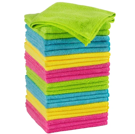 

Assorted Color Multi Color Reusable and Lint-Free Towels Microfiber Cleaning Cloths for Home Kitchen, Blue, green, yellow, red