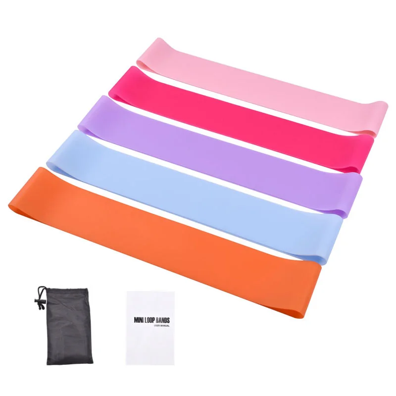

Sport Leg Hip Yoga Exercise Gym Train Home Workout Equipment Resistance Bands Set Elastic Band Fitness Silicone Rubber Bands, Pink, plum, purple, sky-blue, orange