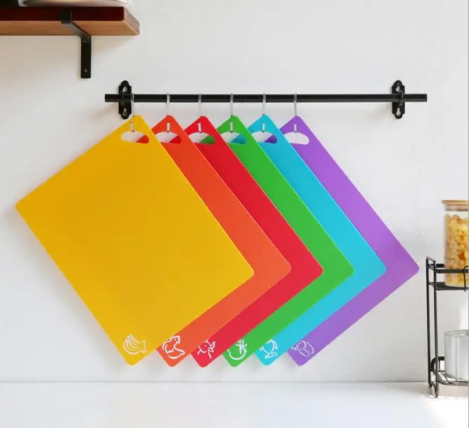 

6 Pieces Colour Extra Thick Flexible Cutting Board, As picture