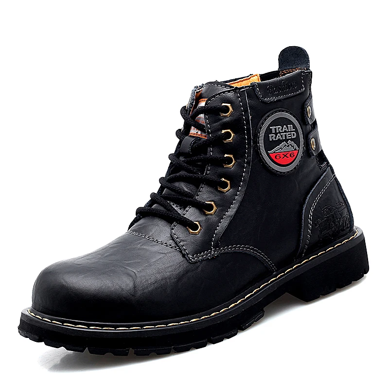 

High-quality customized men's outdoor rubber outsole hiking shoes, Black
