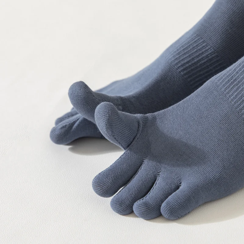 Unisex Custom logo 5 Toe Bamboo Sock Cotton Five Toe Japan Socks Comfortable Black Five Finger Crew Socks