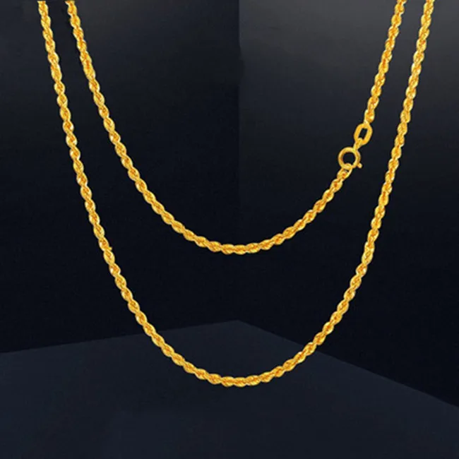 

Wholesale Au750 Yellow Solid Real Gold Jewelry Twist Chain 18k Gold Necklace