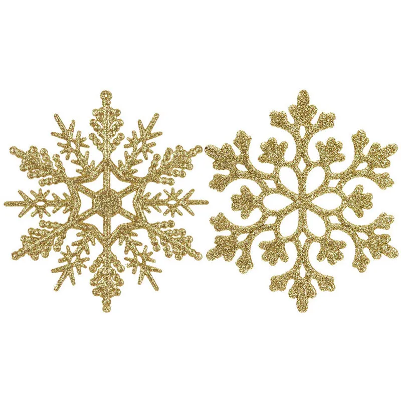 

Christmas Glitter Snowflake Ornaments 10cm Plastic Xmas Tree Decorations for Christmas Party Decorations