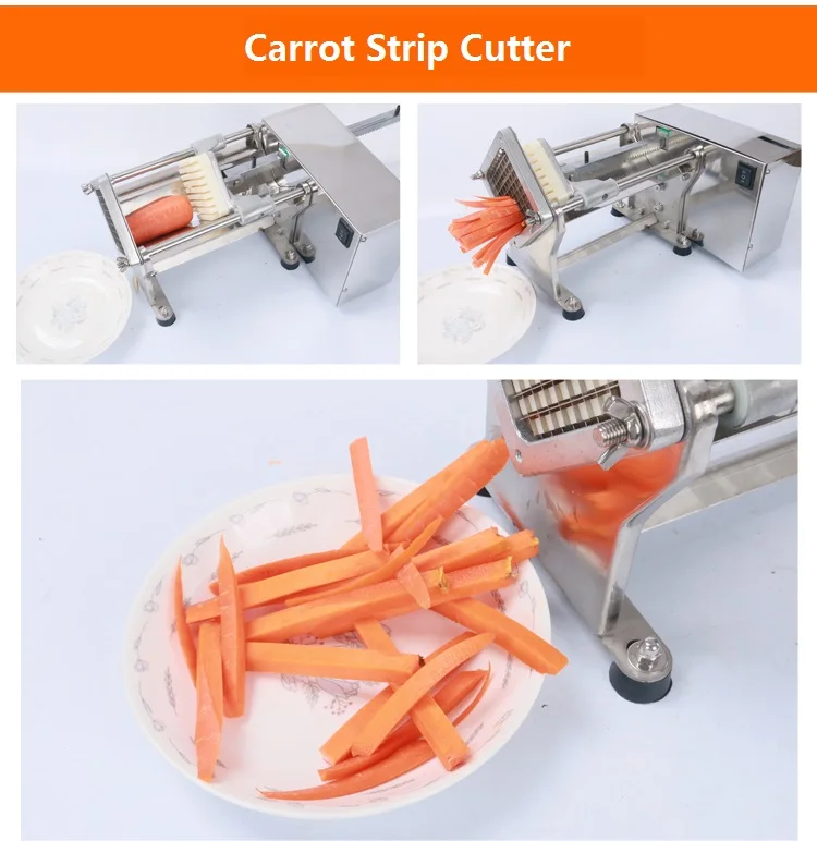 Small Automatic Carrot Stick / Strip Cutting Machine Carrot Slicer