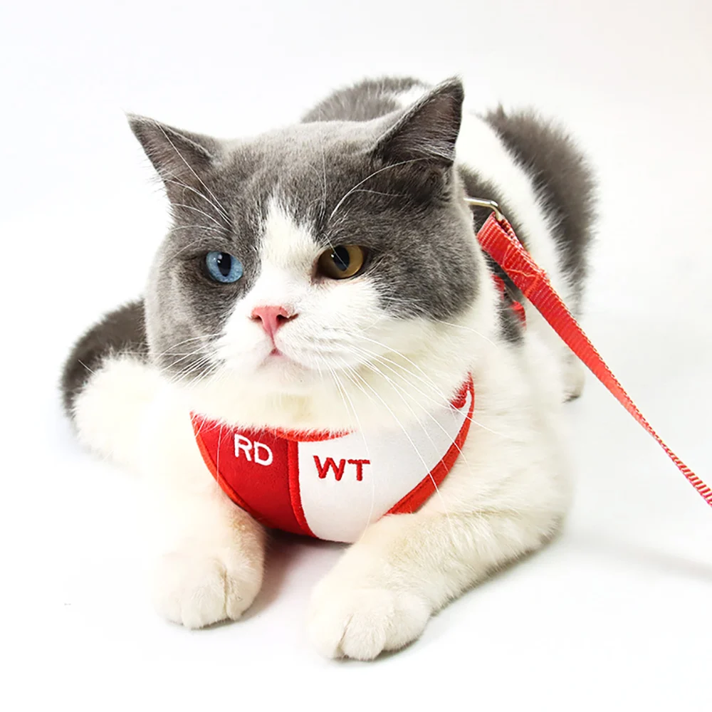

Ikitchen Wholesale Personalized Pet Leash Accessories Harness Vest Custom Set For Cat Dog Collar Harness Pet Products, Red/gray/blue/brown