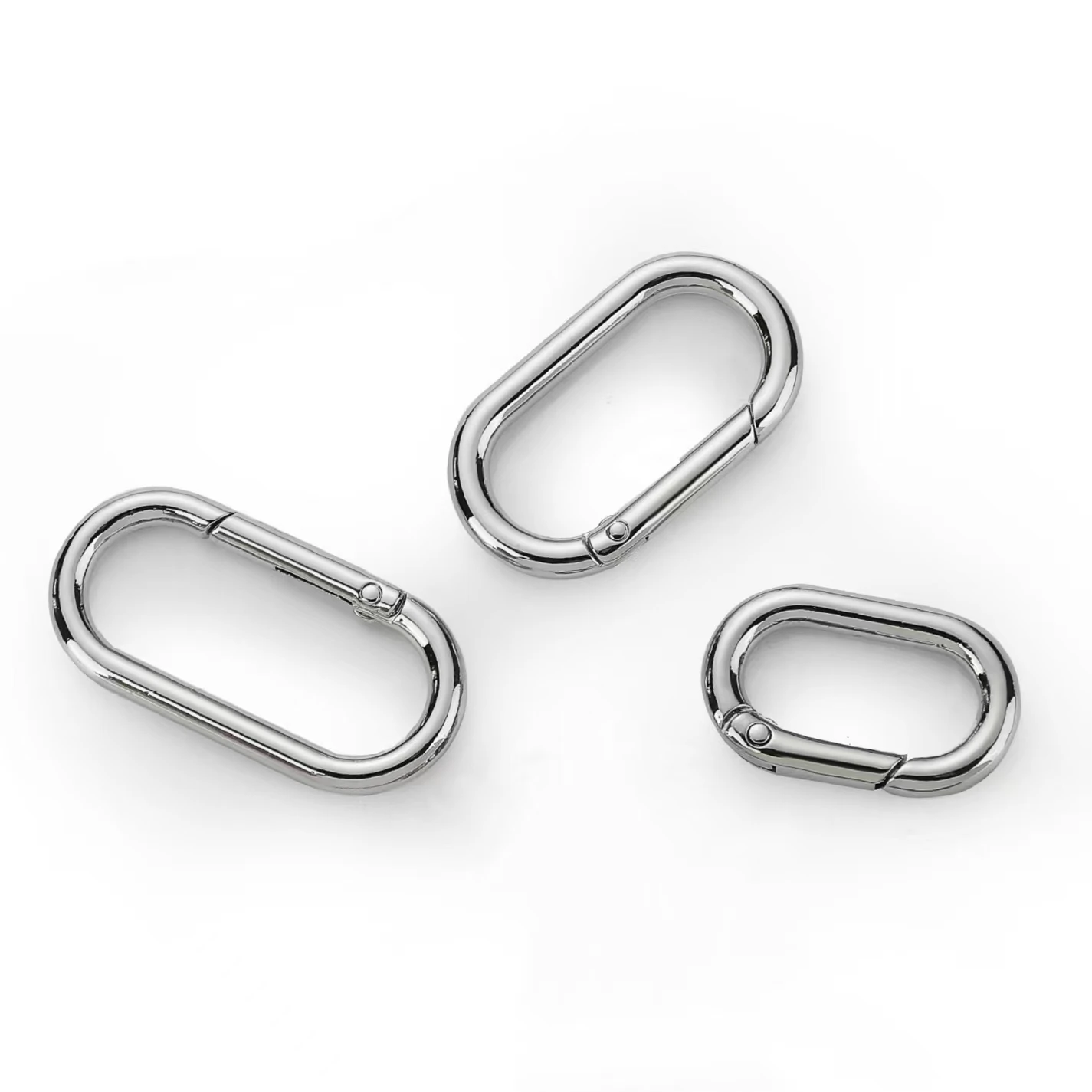 

Metal Carabiner Spring Snap Hooks Clip Spring Ring Buckle Oval Ring For Bags Purses