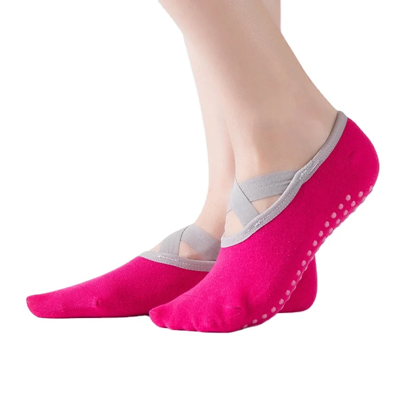 

New Design Custom Women Anti Slip Cotton Open Toe Grip Women Yoga Pilates Sock, 6 color